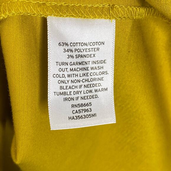 NWOT Halogen Chartreuse Mustard Yellow Sheath Belted with V-Neck Dress Size 12 - Picture 5 of 6